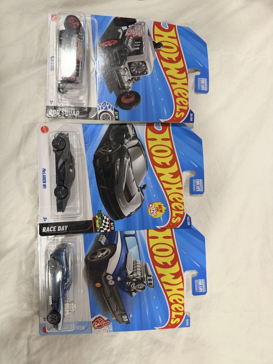 Hot Wheels 2025 McLaren W1, Mod Rod, and Max Steel Die-Cast Car Set - New for 2025 Collection