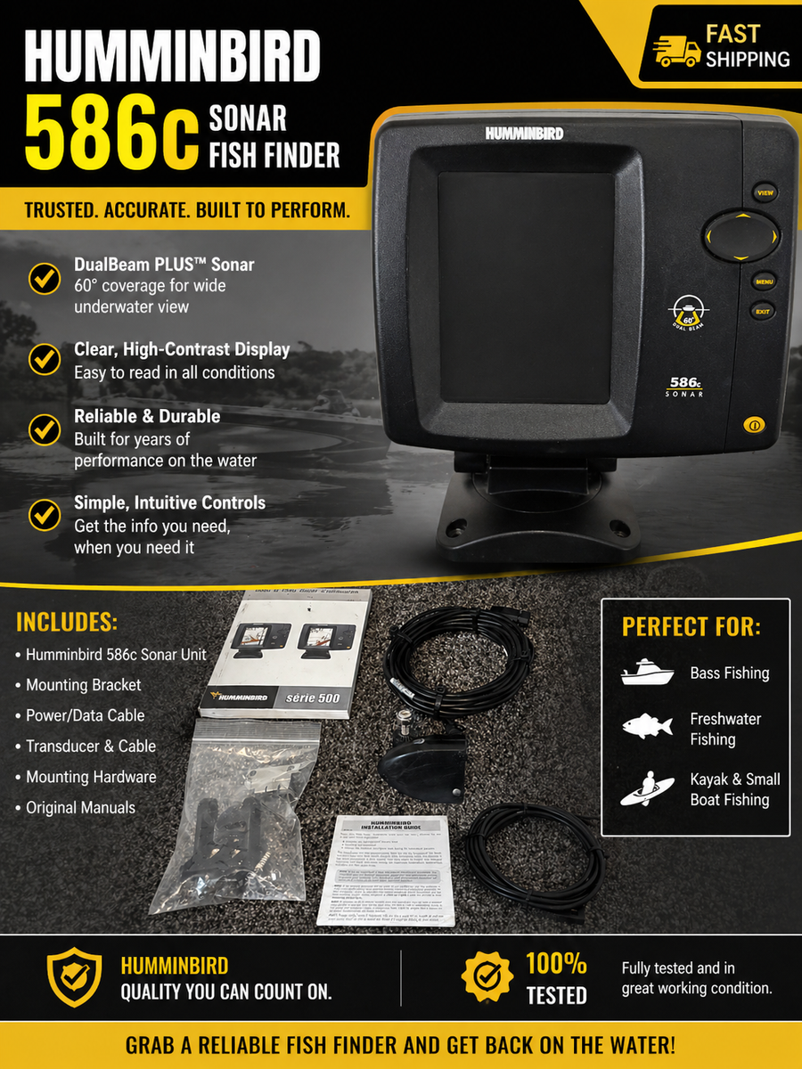 Humminbird 586c DualBeam Sonar Fish Finder Used - Original Owner - Tested