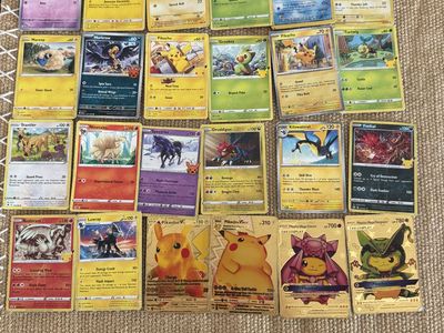 24 Miscellaneous Pokémon Trading Cards - Featuring Pikachu V and Mega Diancie