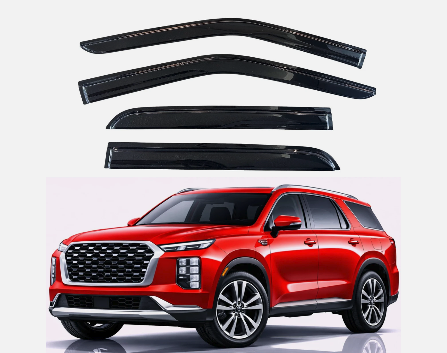 2020-2025 Hyundai Palisade Window Visors Rain Guards Vent Deflectors 4PC