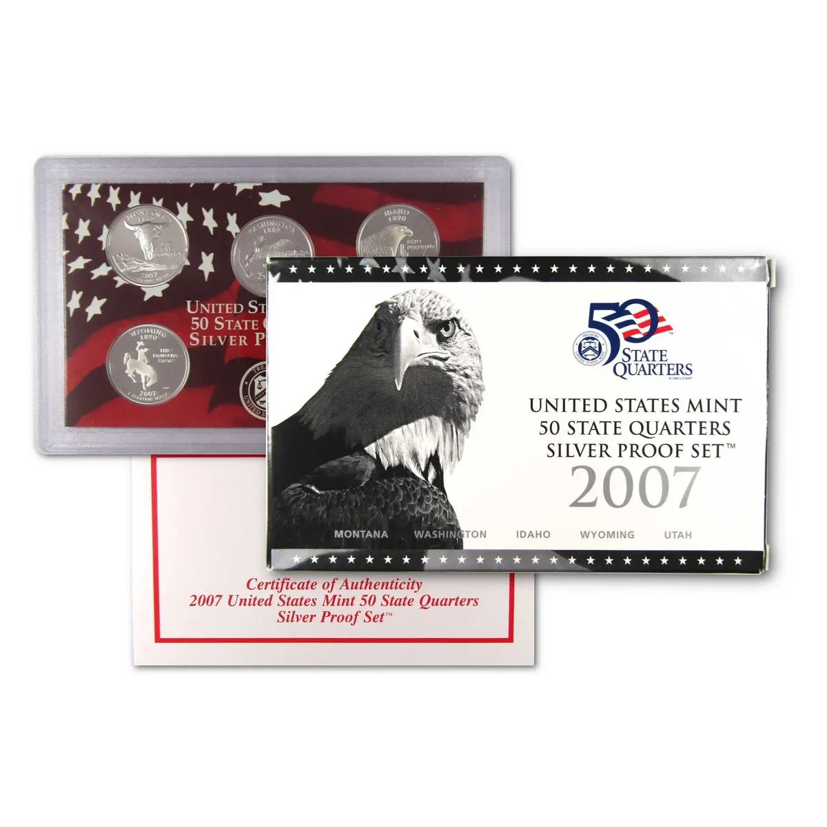 2007 U.S. Mint 50 State Quarters Silver Proof Set – 0.90 troy oz Silver