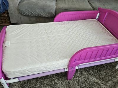 Pink Toddler Bed with Mattress