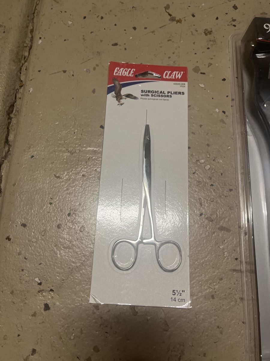 Eagle Claw Surgical Pliers with Scissors, 5 1/2" (14 cm) Fishing Tool