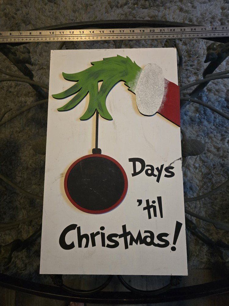 Grinch Countdown to Christmas Wood Sign