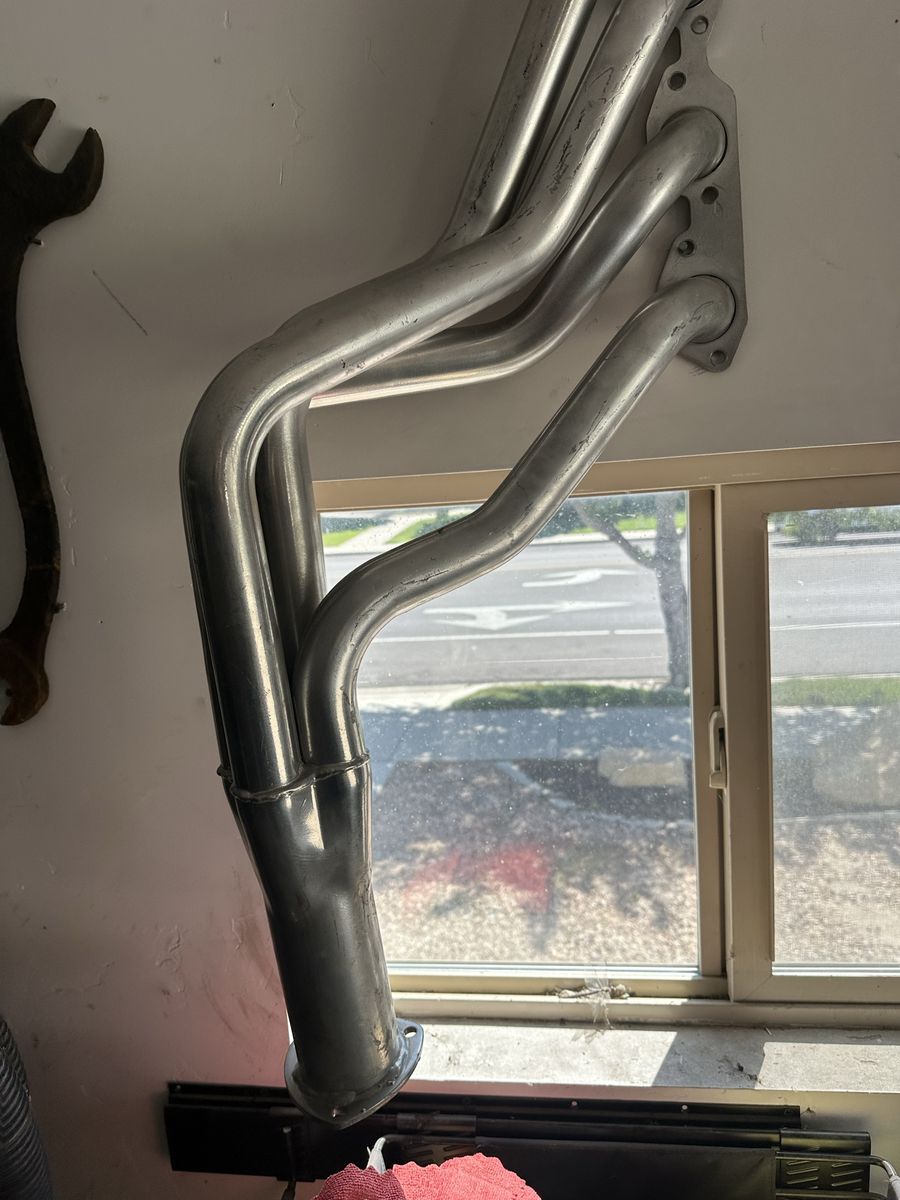 Big block Chevy BBC Ceramic coated long tube headers. collectors.