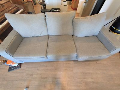 Gray Fabric 3-Seater Sofa