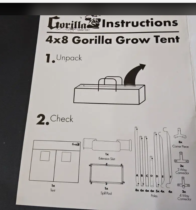 GORILLA 4' X 8' Heavy canvas grow tent.