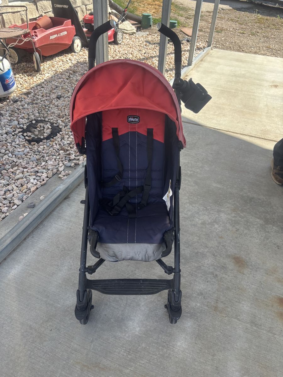 Chicco Red and Blue Stroller