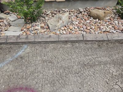 Curbing colored and stamped