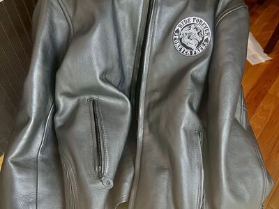 Leather jacket with zip-in liner. XL