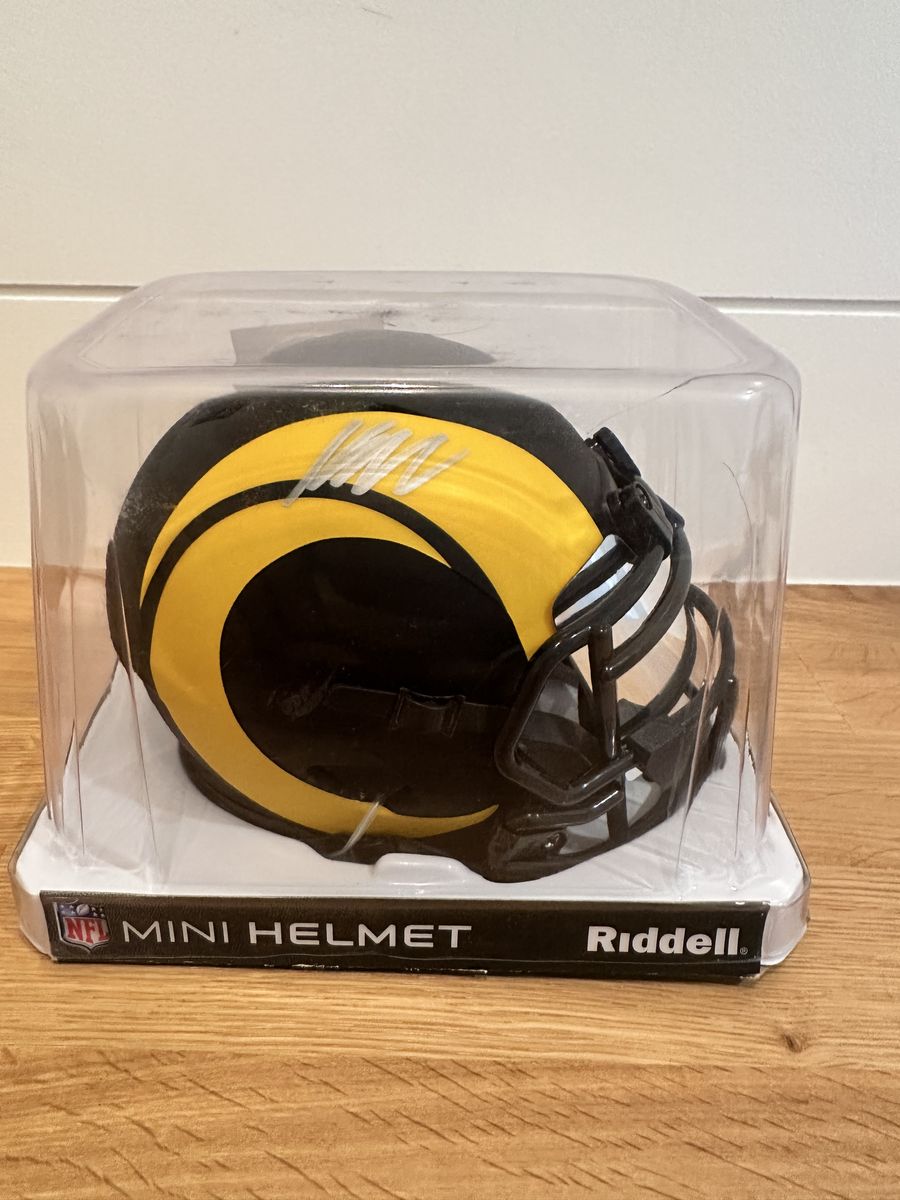 Riddell Los Angeles Rams Eclipse Alternate Mini Helmet Signed - NFL Collectible