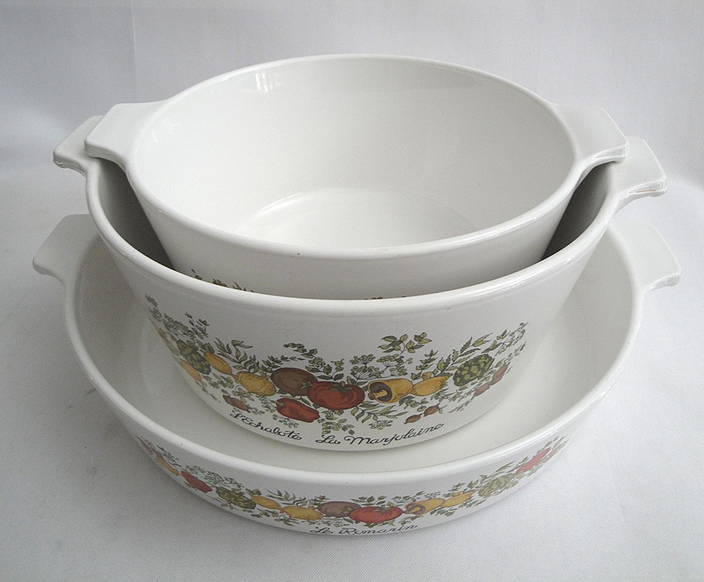 Vintage Corning Ware Round 1970s Spice of Life Baking Set