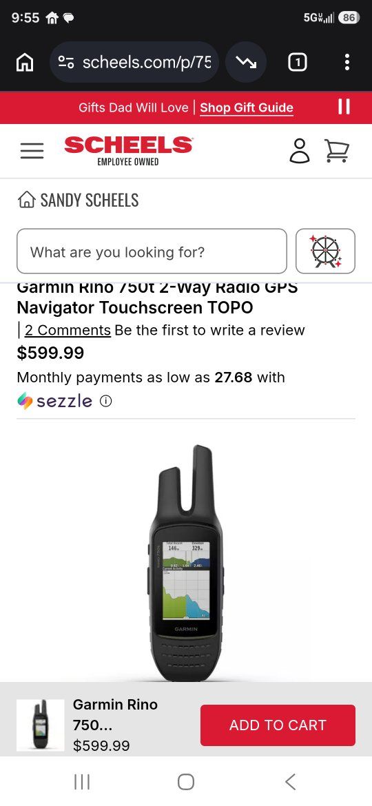 garmin rino 750 gps