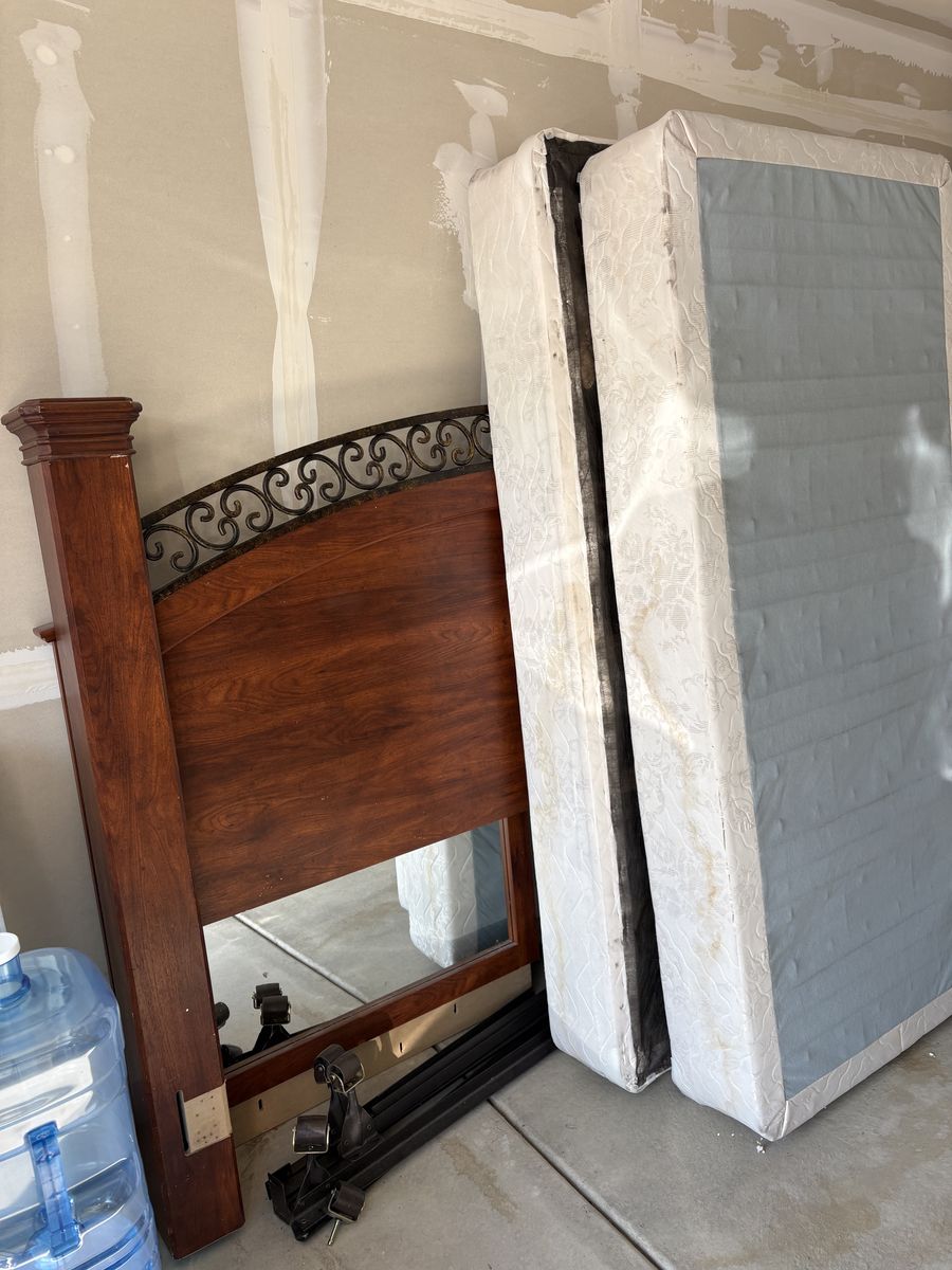 King size headboard and box springs 