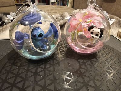Character Clear Glass Ornaments Terrarium Set of 5