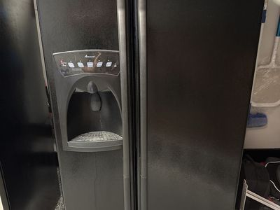 Amana Black Side-by-Side Refrigerator with Water Dispenser