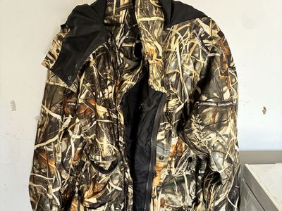 Waders, coat, bag and gear