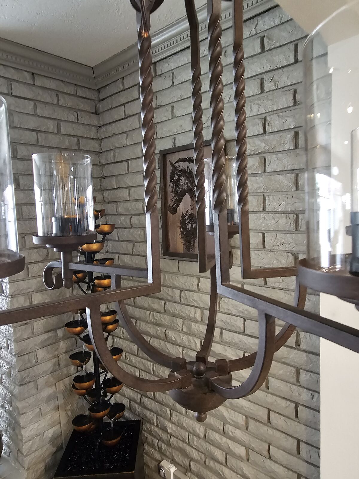 NEW RUBBED OIL 5 LIGHT CLEAR GLASS CHANDELIER