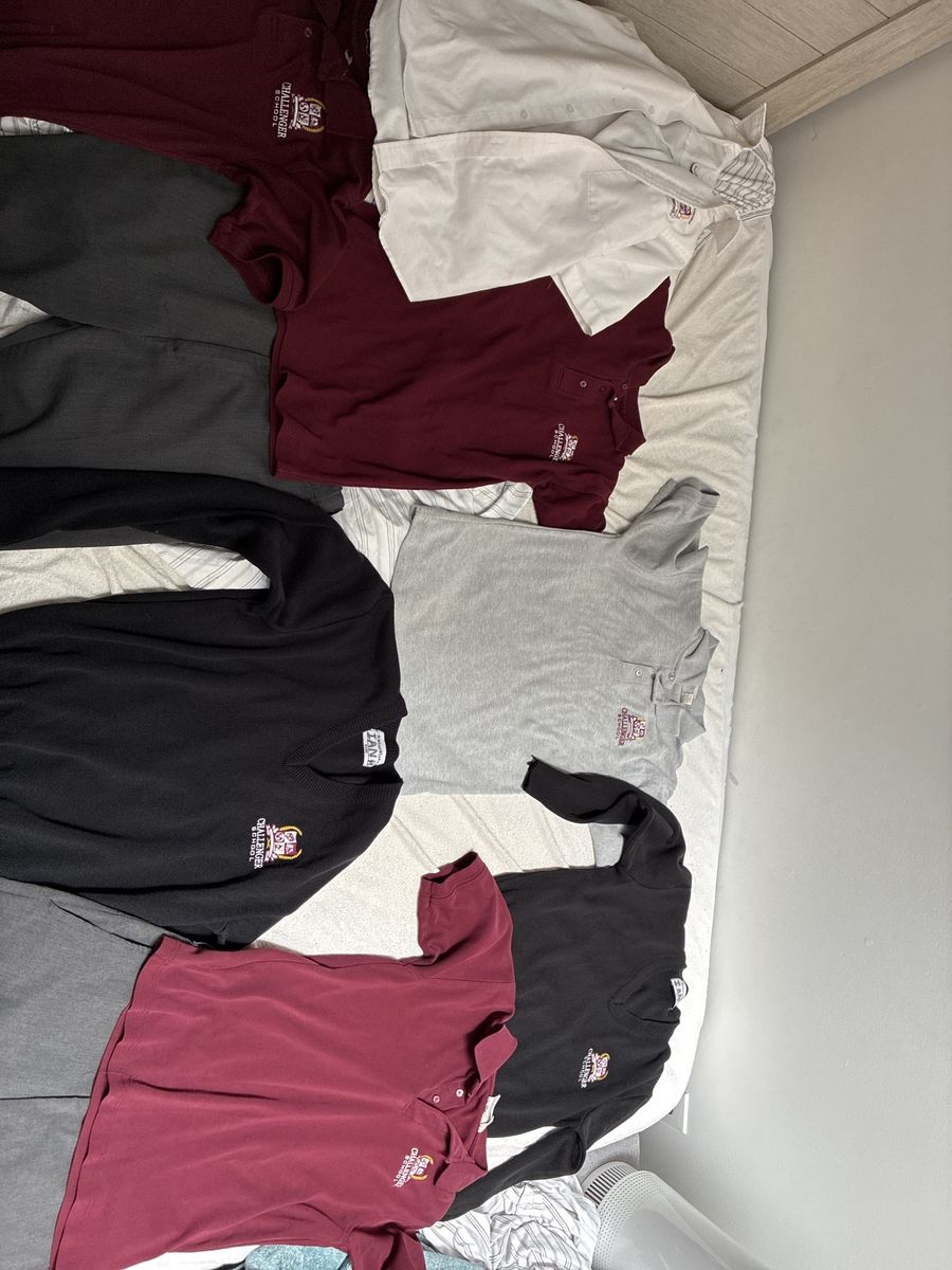 Challenger School Uniform Lot - Polos, Sweaters & Pants - Multiple Sizes, Excellent Condition