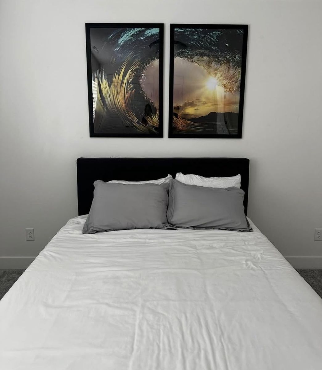 Upholstered Queen Bed Frame & mattress