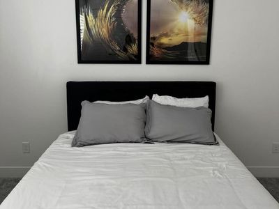 Upholstered Queen Bed Frame & mattress
