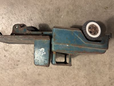Vintage Metal Toy Truck and Horse Trailer - Rustic Collectible - As-Is Condition