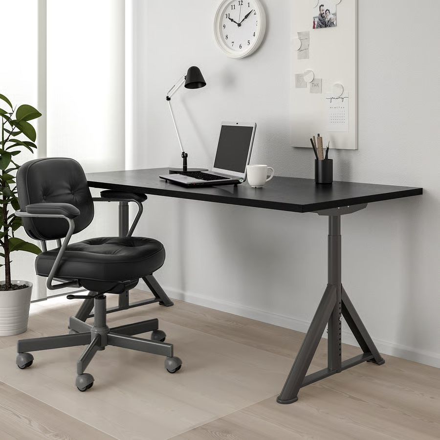 IKEA IDASEN Desk, Black with height adjustable legs