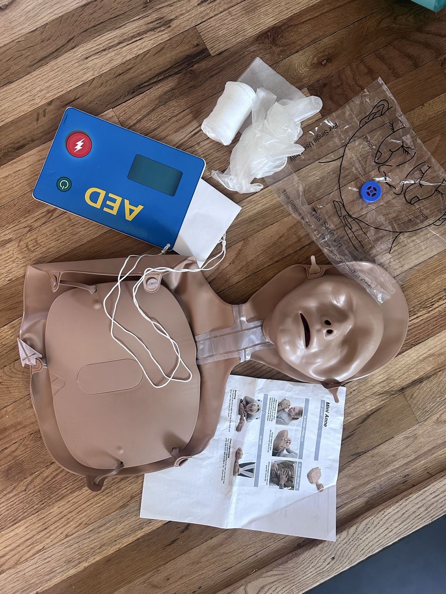 Laerdal Mini Anne CPR Manikin and AED Trainer Kit with Accessories