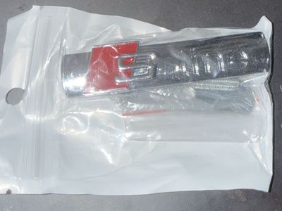 Audi S Line Grill Badge Emblem - Chrome Red Logo for Audi S Line Models