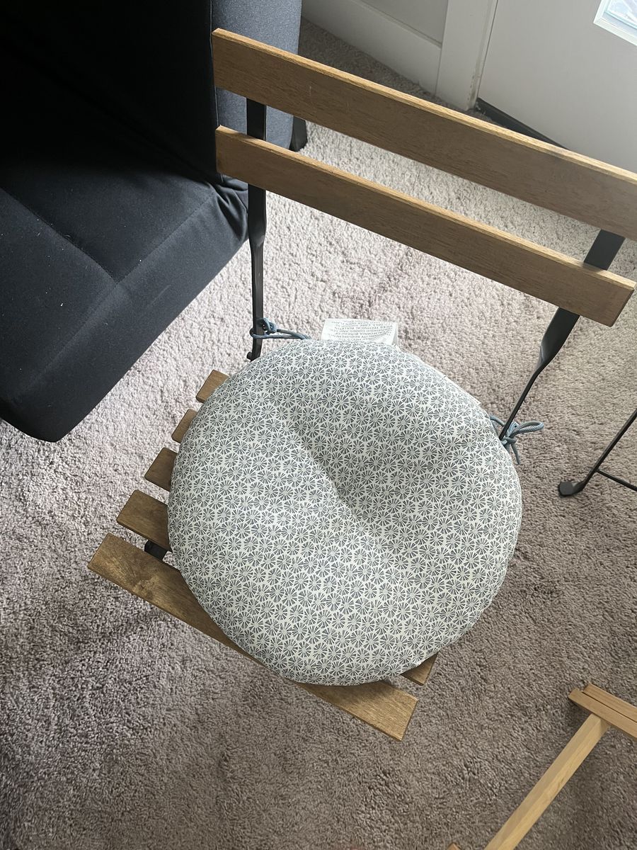 IKEA TÄRNÖ chair outdoor foldable black/light brown stained/Klösan dark blue