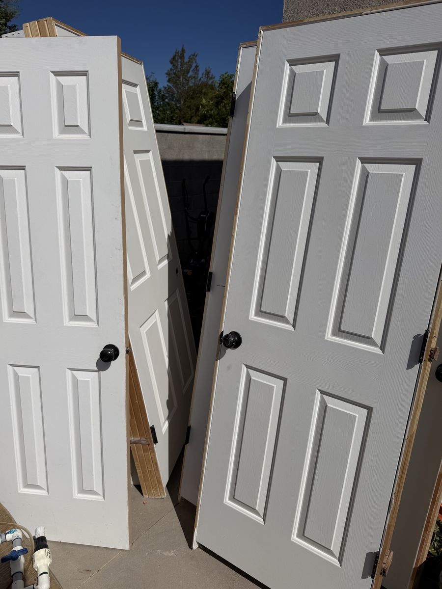 White 6-Panel Prehung Interior Doors with Hardware