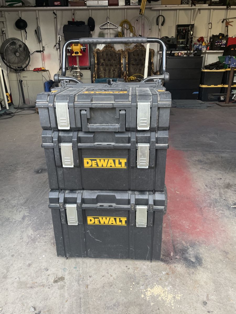 DeWalt ToughSystem 2.0 Rolling Tool Box & (2) Standard Tool Boxes - Modular Storage System