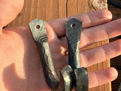 2 Rustic Hand Forged Wall Hooks