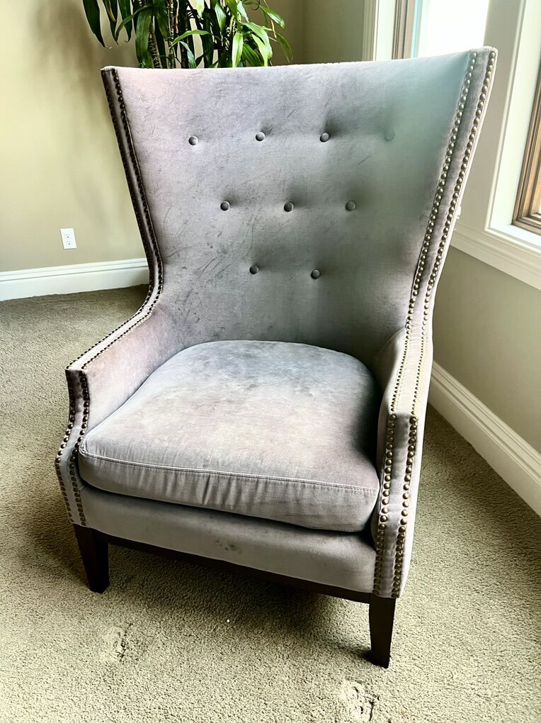 Modern Wingback Chair & Ottoman