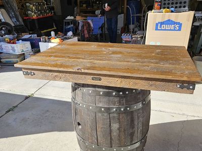Whiskey Barrel with Table Top
