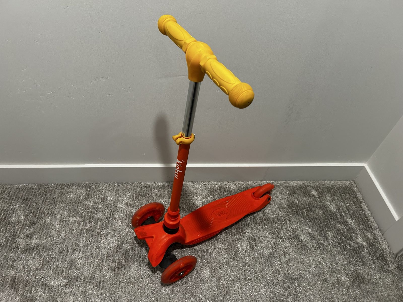 3-Wheel Adjustable Height Kids Scooter - Orange/Yellow
