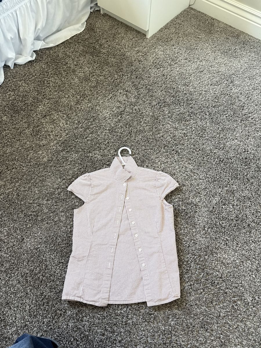 Brandy Melville Small Women's Striped Short Sleeve Blouse Button-Front Top