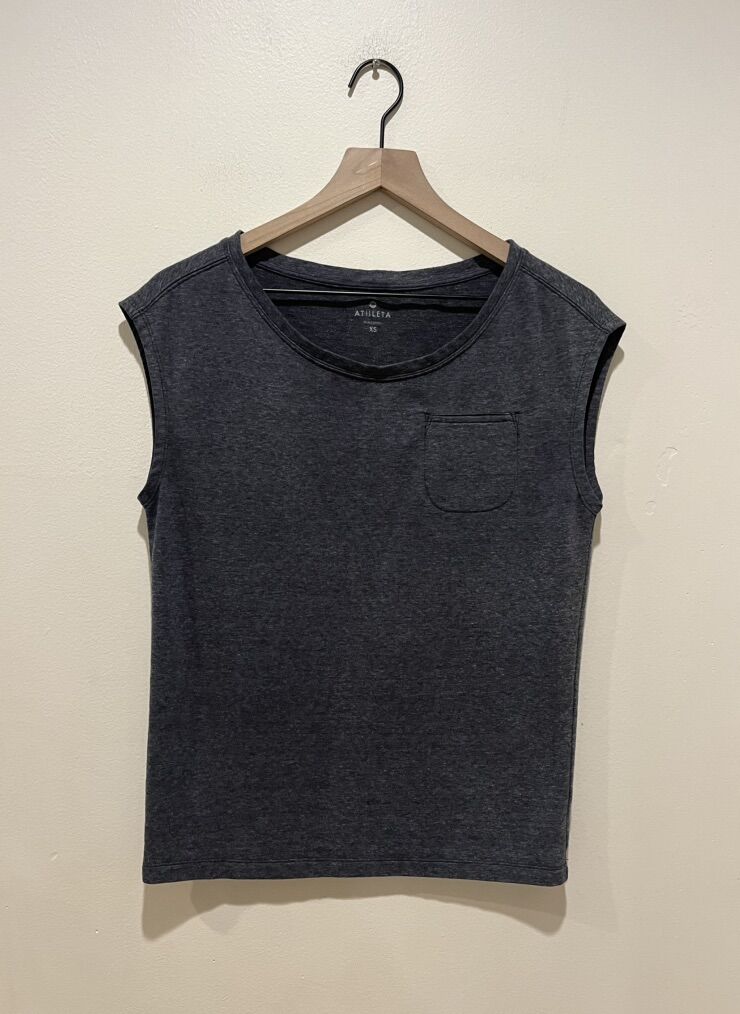 Athleta Dark Grey Sweatshirt Style Sleeveless Top