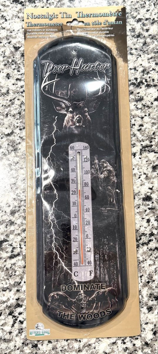 17” Tin Thermometers Deer Hunter Winchester