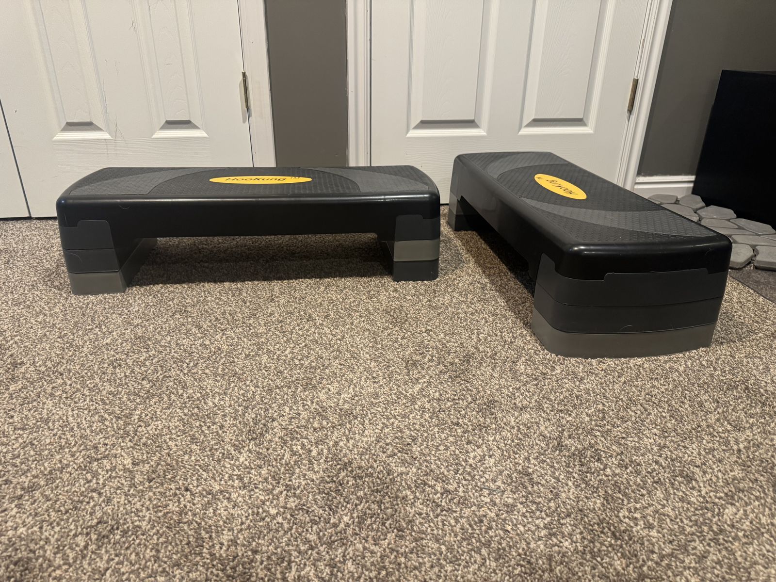 HooKung Aerobic Step Platforms with Adjustable Risers (Set of 2)