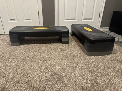 HooKung Aerobic Step Platforms with Adjustable Risers (Set of 2)