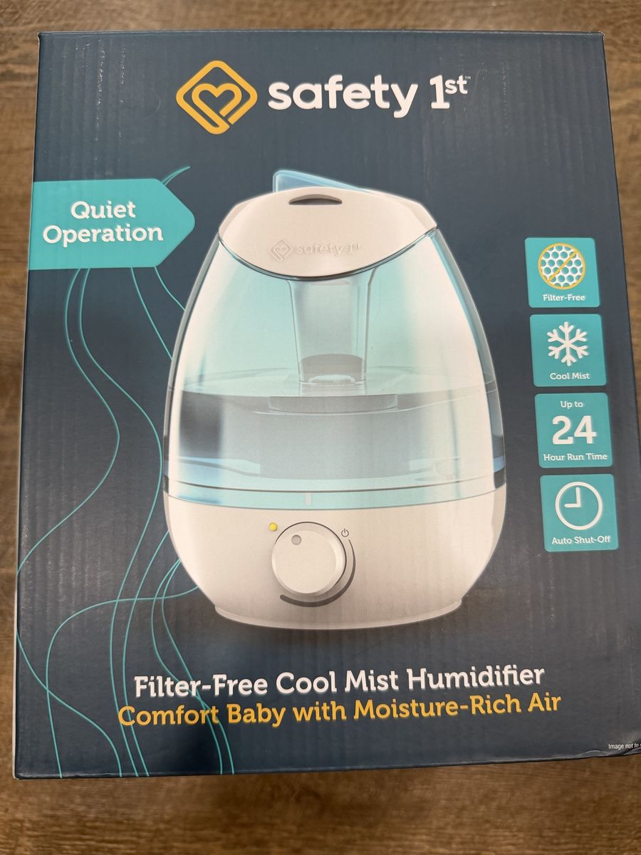 Safety 1st Filter-Free Cool Mist Humidifier for Baby Nursery - Quiet Operation & Auto Shut-Off