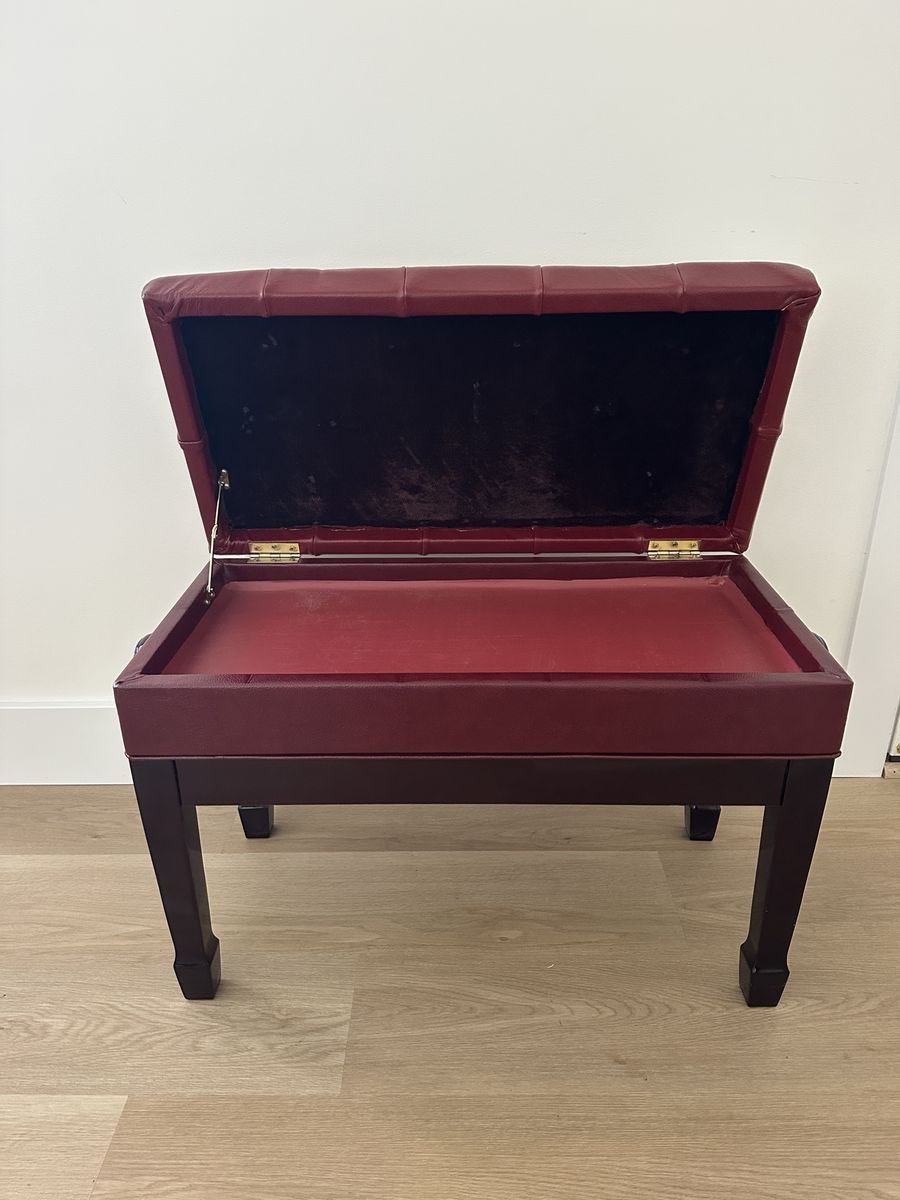 Adjustable Height Duet Piano Bench with Storage