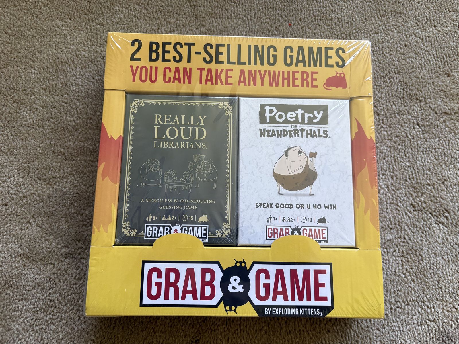 NEW Grab & Game, by Exploding Kittens (Two Best-Selling Games)