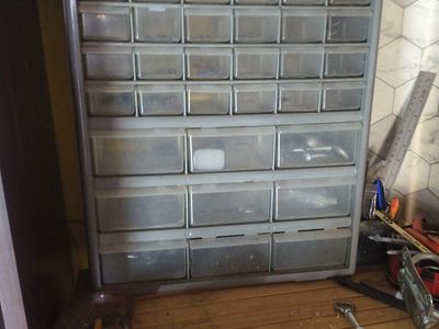 Gray 40-Drawer Plastic Storage Cabinet Organizer for Small Parts & Hardware