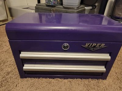 Viper Tool Storage Purple Steel 2-Drawer Toolbox with Top Compartment and Liners