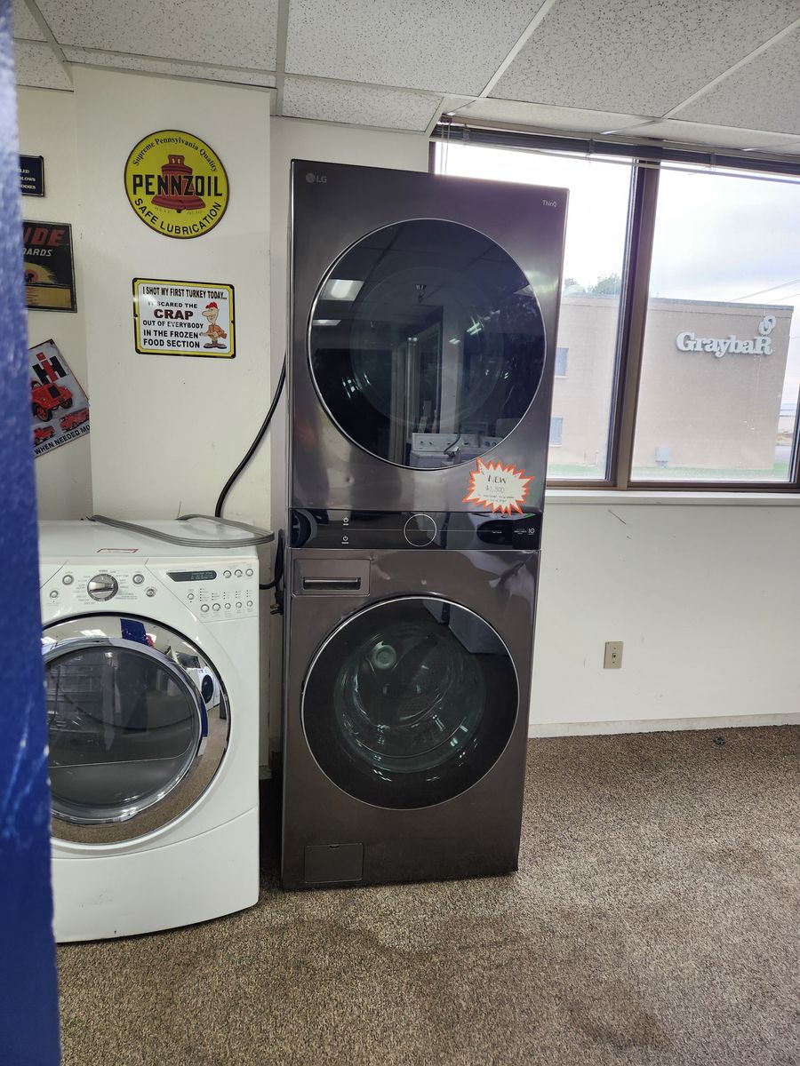 Brand New! LG ThinQ Washer Dryer Stackable Combo - Black Steel Finish