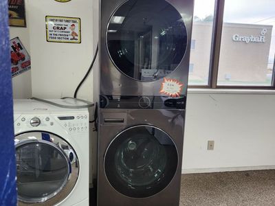 Brand New! LG ThinQ Washer Dryer Stackable Combo - Black Steel Finish