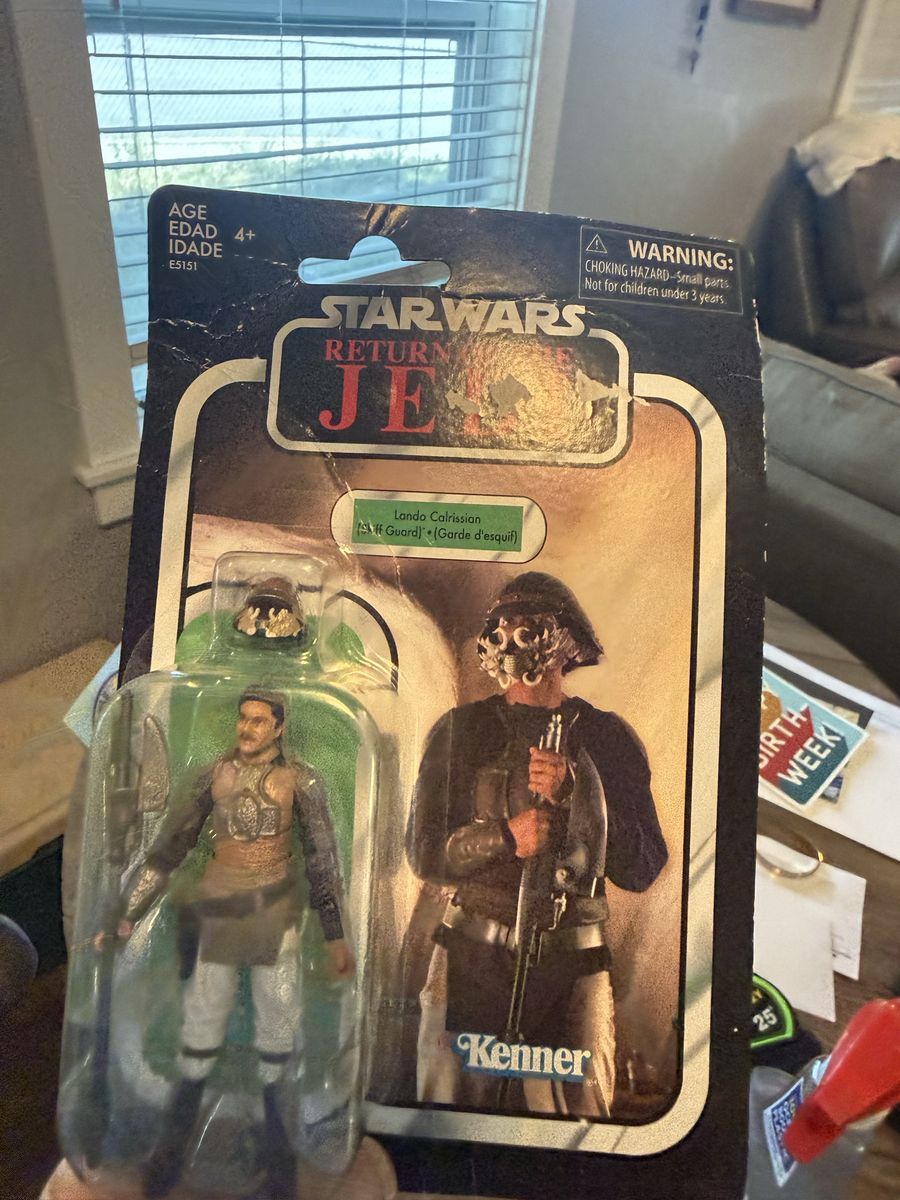 Star Wars Return of the Jedi Lando Calrissian (Skiff Guard) Action Figure Kenner-  color me Bear and baby yoda