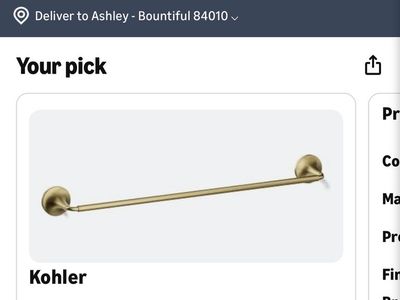 Kohler Elate 24" Towel Bar - Vibrant Brushed Moderne Brass